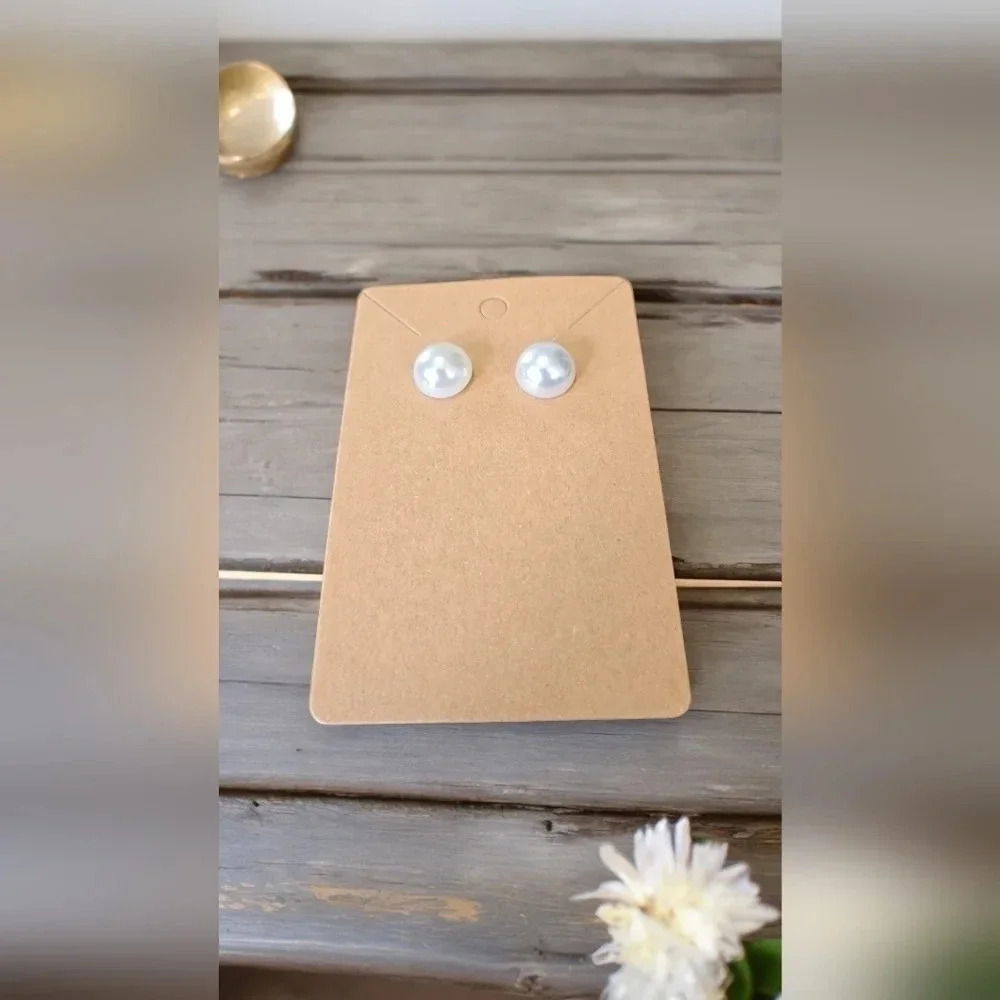 Faux Pearl Stud Earrings